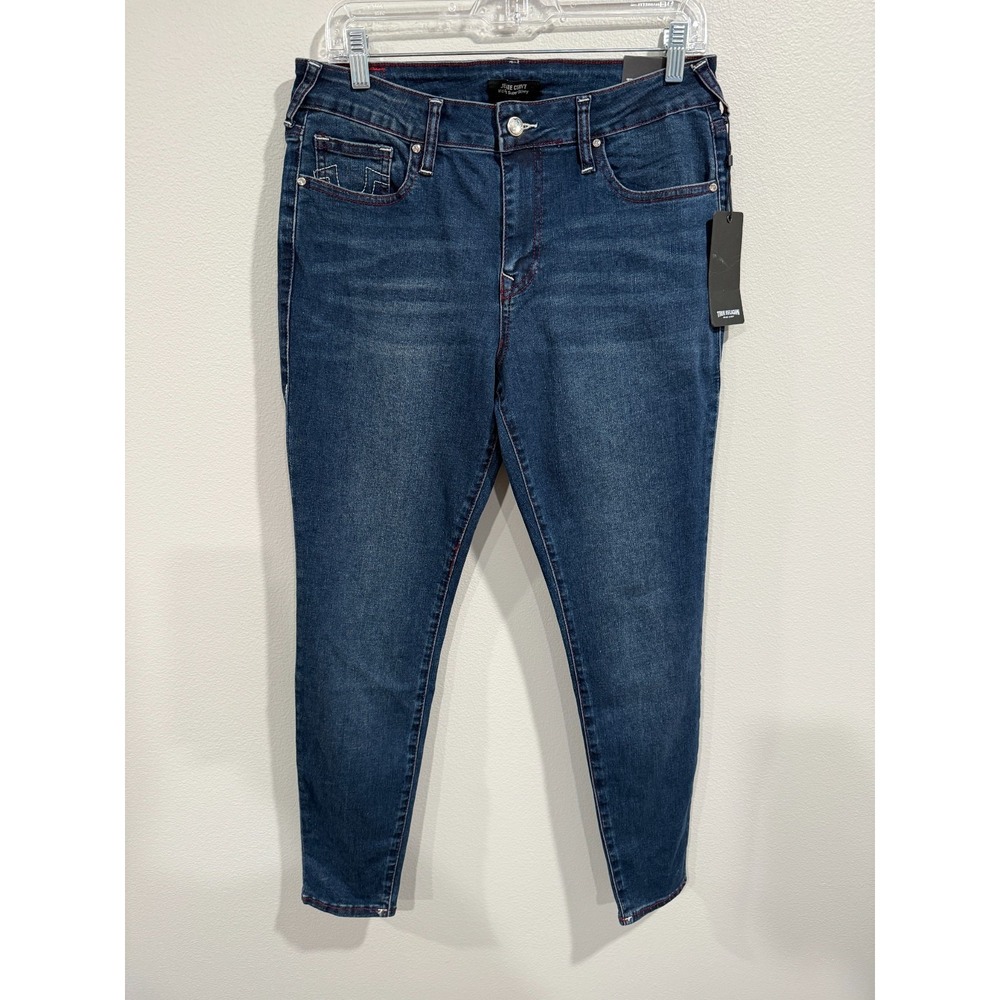 True Religion‎ Crystal Skinny Jeans Womens 30 Blue Denim Mid-Rise Jennie Curvy